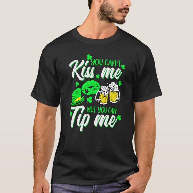 Camiseta St Patrick's Day Lucky Shamrock Waitress Bartender (Frente)