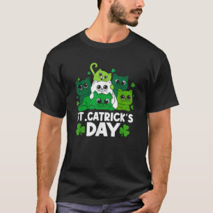 Camiseta St Patricks Day Lucky Shamrock Women Cat