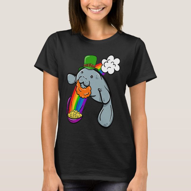 Camiseta St Patrick's Day Manatee Leprechaun Cute  Boys Gir (Frente)