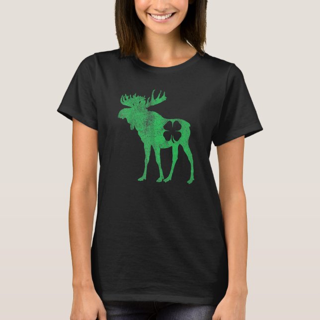 Camiseta St Patrick's Day Moose Irish Shamrock Saint Paddy' (Frente)