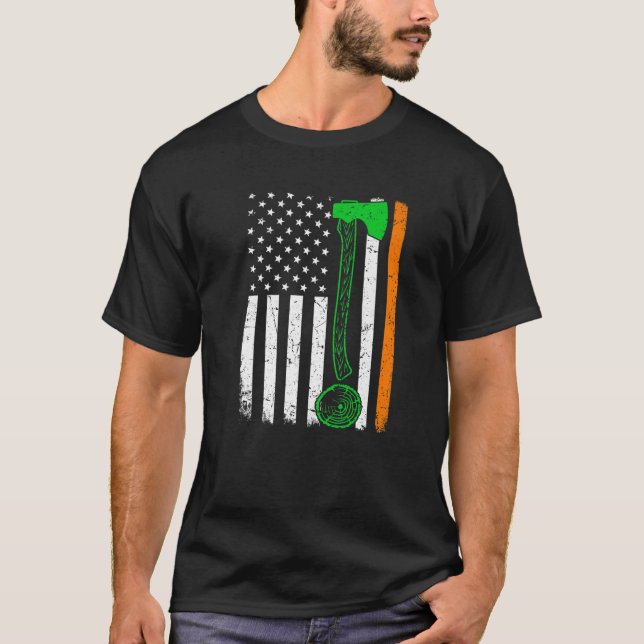 Camiseta St Patrick's Day Patriotic Woodworking Irish Ameri (Frente)