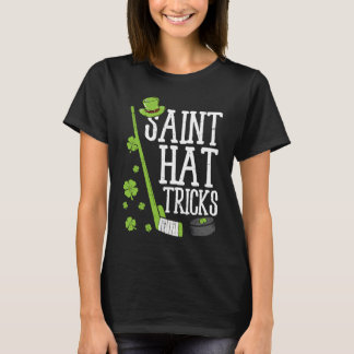 Camiseta St Patricks Day Saint Hat Tricks Hockey Shamrock K