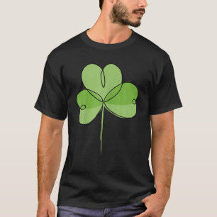 Camiseta St Patricks Day Shamrock Green 3 Leaf Clover Line