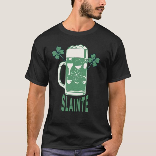 Camiseta St Patricks Day Shamrock Irish Beer Drinking Slain (Frente)