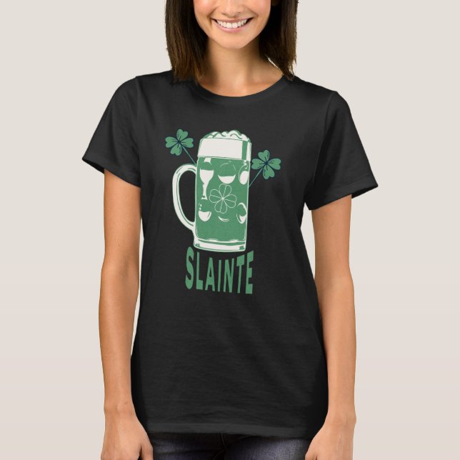 Camiseta St Patricks Day Shamrock Irish Beer Drinking Slain (Frente)