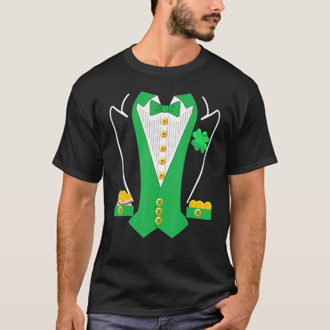 Camiseta St Patricks Day Shirt Irish Tuxedo Childs Leprecha (Frente)
