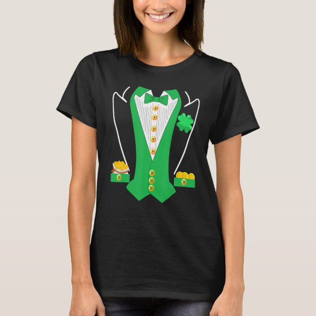 Camiseta St Patricks Day Shirt Irish Tuxedo Childs Leprecha (Frente)