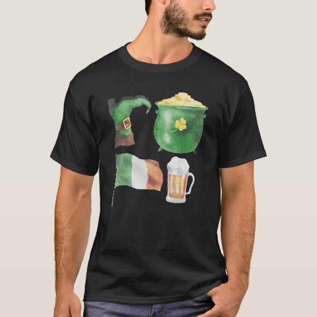 Camiseta St Patrick's Day Symbols Fun Graphic (Frente)