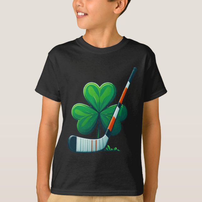Camiseta St Patricks Day Tee Shamrock Shirt Hockey St Patri (Frente)