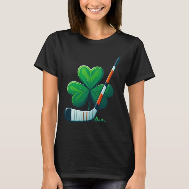 Camiseta St Patricks Day Tee Shamrock Shirt Hockey St Patri (Frente)