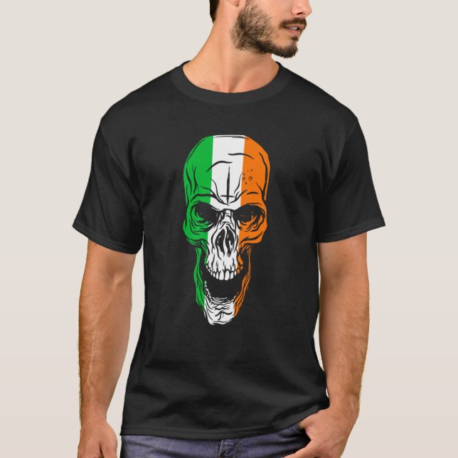 Camiseta St Patricks Day To Saint Paddy's Skull Flag Irelan (Frente)