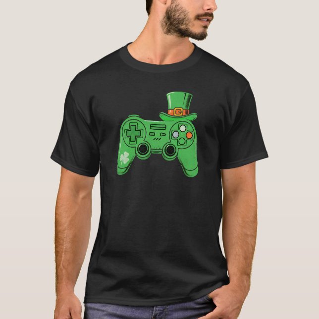 Camiseta St Patricks Day Video Game Controller Art (Frente)