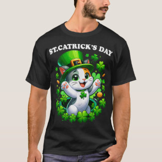 Camiseta St Patricks Dia dos Carrinhos Santo dos Gatos Patt