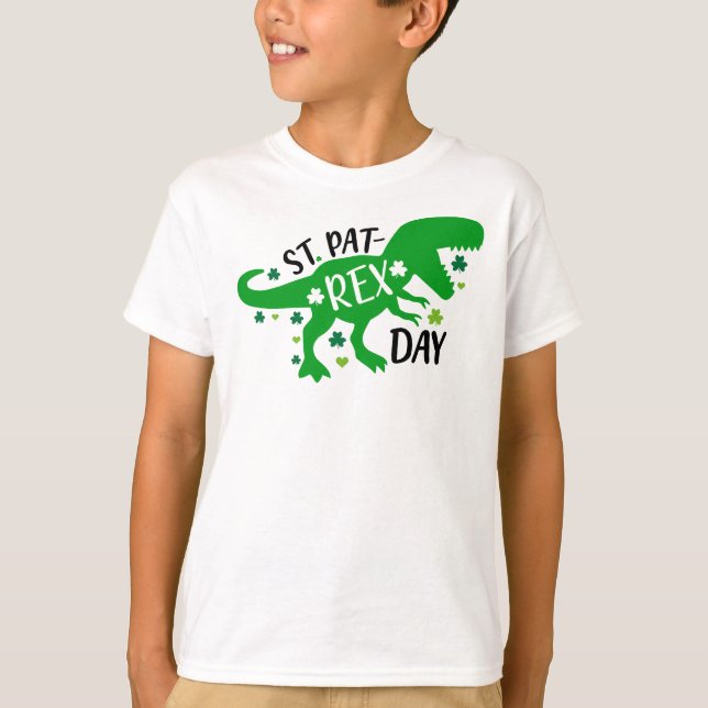 Camiseta St Patrick's HAPPY ST PAT-REX DAY T-Rex Dinosaur (Frente)