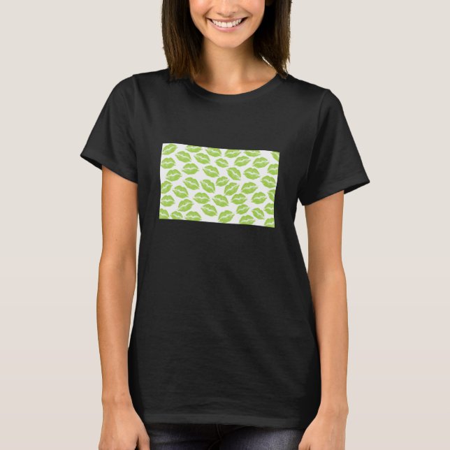 Camiseta St Patricks Kiss Me I'm Irish Kiss Me Anyway Green (Frente)