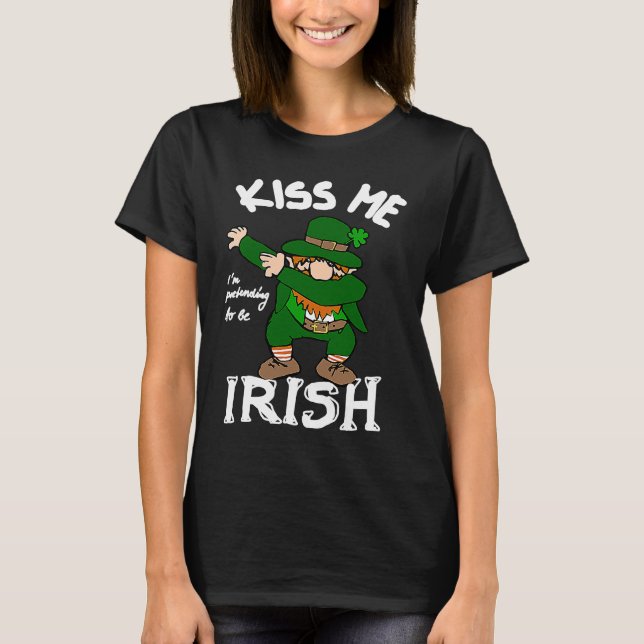 Camiseta St Patricks Leprechaun dabbing Goblin  Saying (Frente)