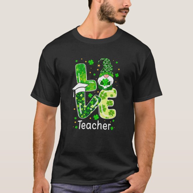 Camiseta St Patricks Lucky Funny Professor Gnome Leopard Gr (Frente)