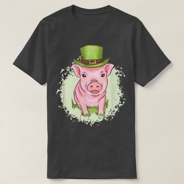 Camiseta St Patricks Mini Pig (Frente do Design)