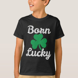 Camiseta St Patricks Nascer Sortudo Irlandês Descendente Le