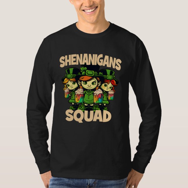Camiseta St Patricks Shenanigans Squad Girls Green Proud Ir (Frente)