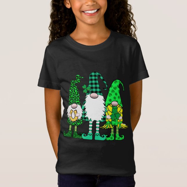 Camiseta St Patricks Three Gnomos Lucky Irish Gnomes (Frente)