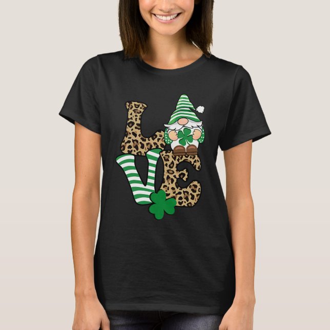 Camiseta St Patricku2019s Day Lucky Love Gnome St Patrick's (Frente)