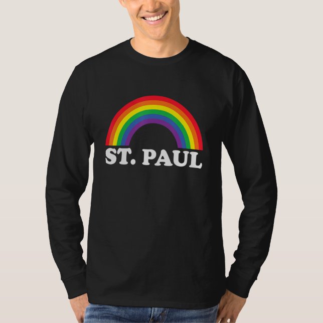 Camiseta St Paul Rainbow LGBTQ Gay Pride Lesbians Queer (Frente)