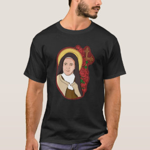 Camiseta St Therese De Lisieux Crianças Pequena Flor Rosa C