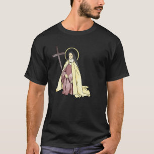 Camiseta St Therese De Lisieux Crianças Pequena Flor Rosa C