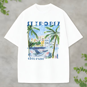 Camiseta St. Tropez Vintage Viagem Riviera Francesa Arte De