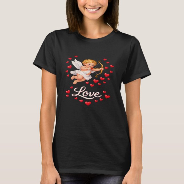 Camiseta St. Valentines Day Cupid Love Black  (Frente)
