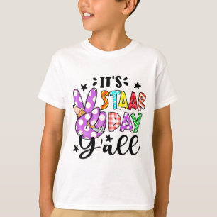 Camiseta Staat Day Yall Peace Sign Teacher Engraçado Test D