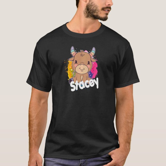 Camiseta STACEY Lindo nome de garota com adorável coisinha (Frente)