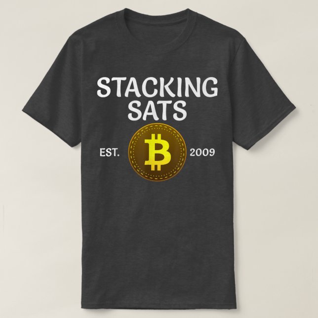 Camiseta Stacking Sats Bitcoin Since 2009 Crypto Whale BTC  (Frente do Design)