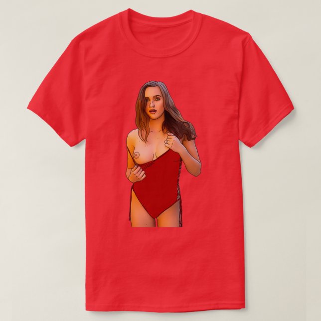 Camiseta Stacy Cruz vestido vermelho (Frente do Design)