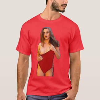 Camiseta Stacy Cruz vestido vermelho