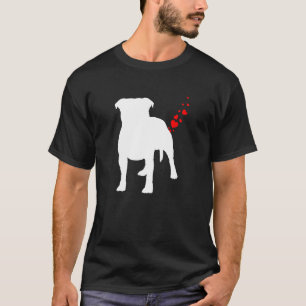 Camiseta Staffordshire Bull Terrier Dia de os namorados Hea