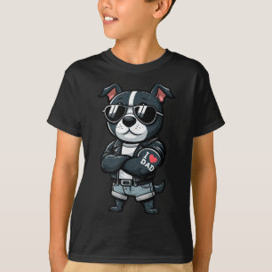Camiseta Staffordshire Bull Terrier Eu Amo Pai Cachorro Eng