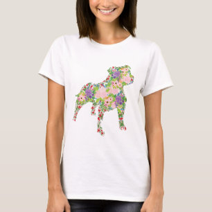 Camiseta Staffordshire Bull Terrier Floral