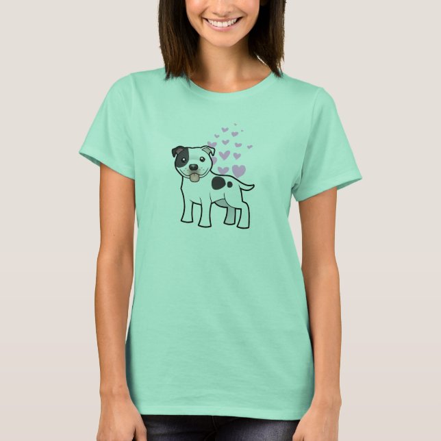 Camiseta Staffordshire Bull Terrier Love (Frente)