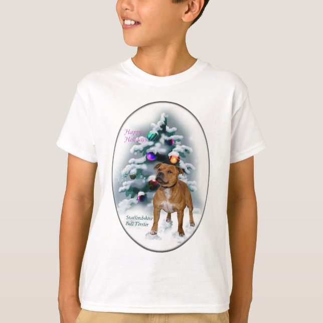 Camiseta Staffordshire Bull Terrier Natal Gifts (Frente)