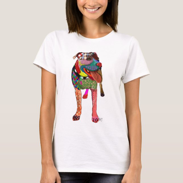 Camiseta Staffordshire Bull Terrier - Patchwork (Frente)