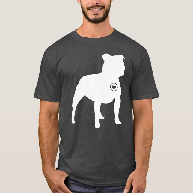 Camiseta Staffy ama retro (Frente)