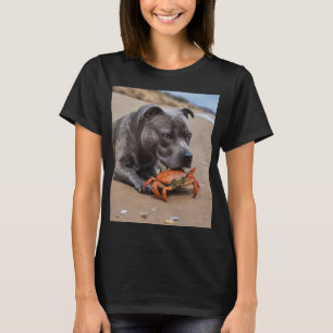 Camiseta Staffy É Amigo de um Caranguejo de Praia,