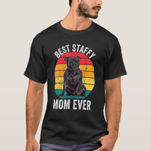 Camiseta Staffy Mãe Funny Vintage Staffordshire Bull Terrie