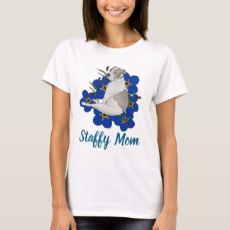 Camiseta Staffy Mom Tee – Staffordshire Bull Terrier Art
