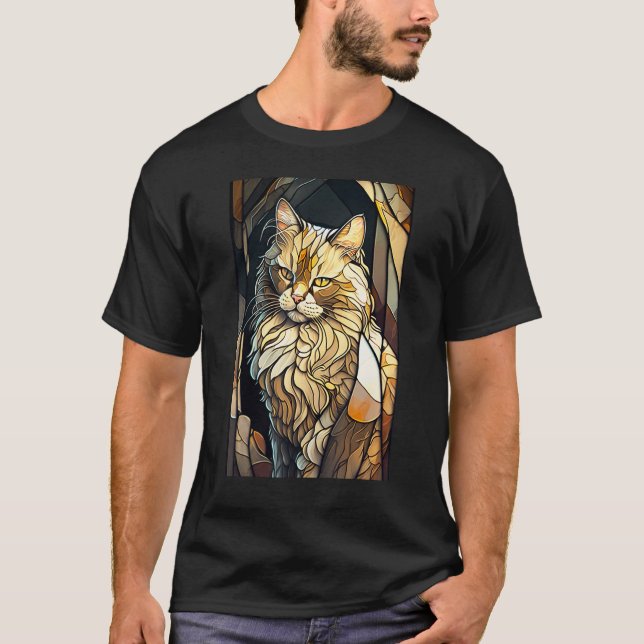 Camiseta Stained Glass Buff Cat (Frente)