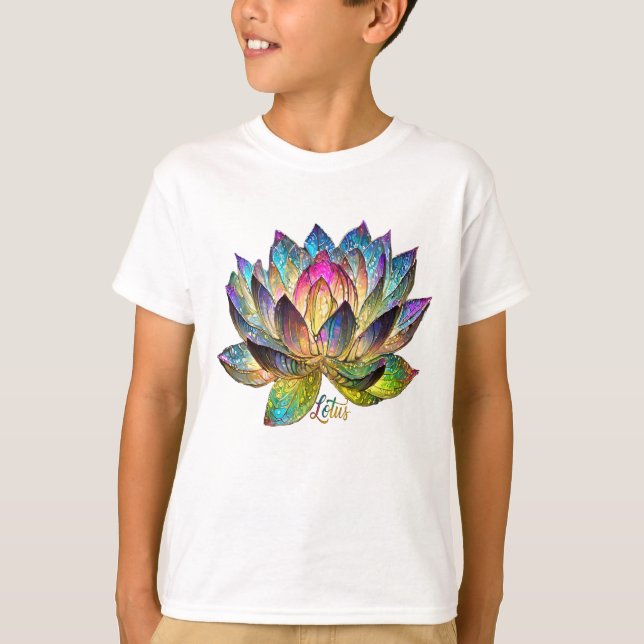 Camiseta Stained Glass Colorful Lotus Flower (Frente)