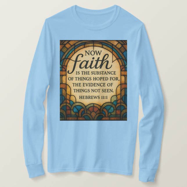 Camiseta Stained Glass Faith Quote T-Shirt (Frente do Design)