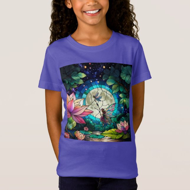 Camiseta Stained Glass Little Fairy With Dragonfly (Frente)